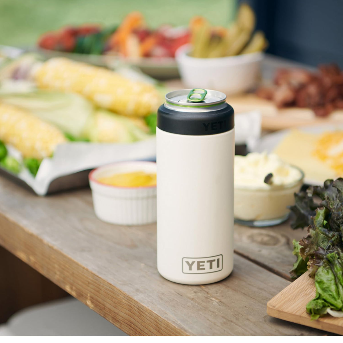 Thick-gauge steel exterior emphasizes rugged durability on YETI Colster