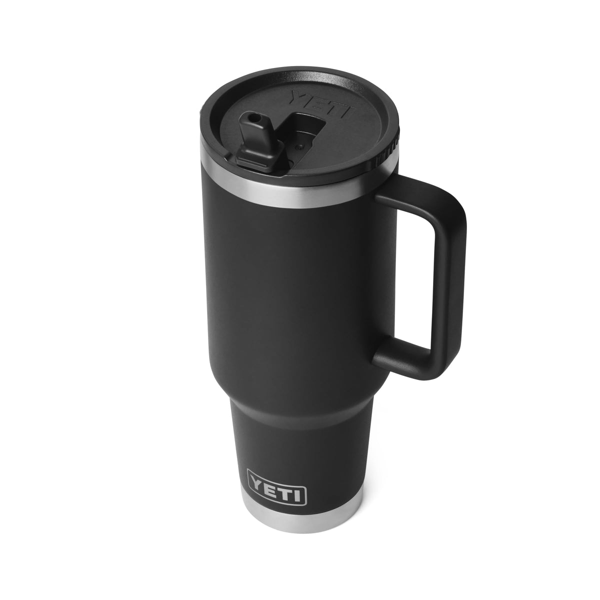 YETI Rambler 40 oz travel mug in outdoor setting for beach or trail