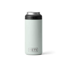YETI Rambler Slim Colster for 12 oz cans keeps drinks cold on the go.
