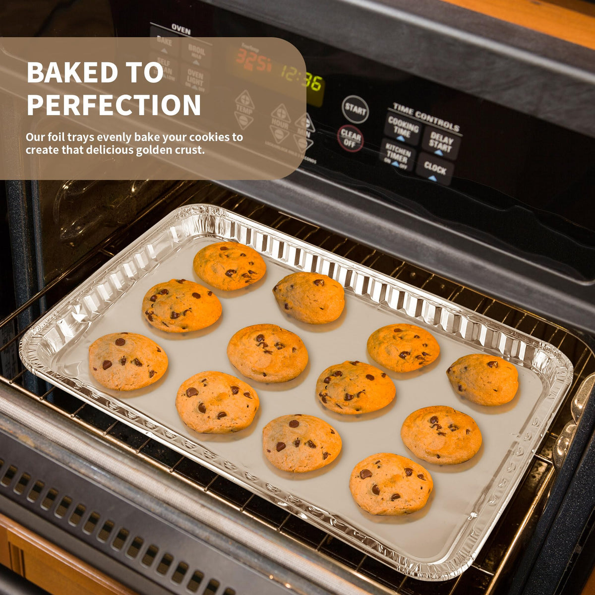 YEUIKERR flat-bottom baking sheets promote uniform browning on cookies and roasts