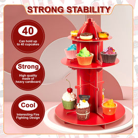 Yexiya three-tier fire hydrant display creates a dramatic centerpiece.