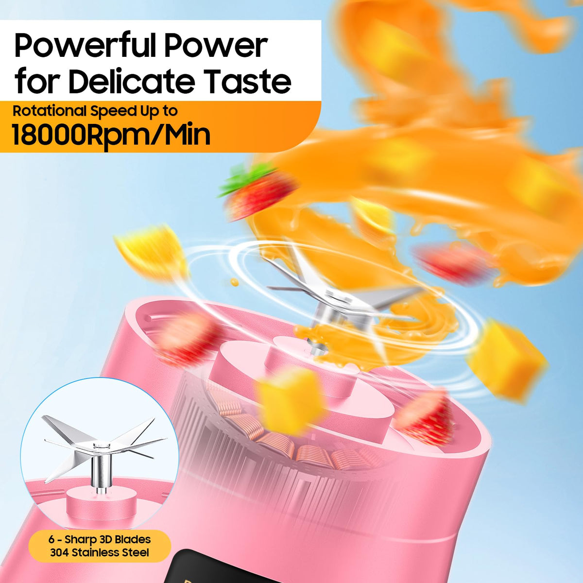 YFIXQNSU 65W high-power motor handles fruits and ice smoothly