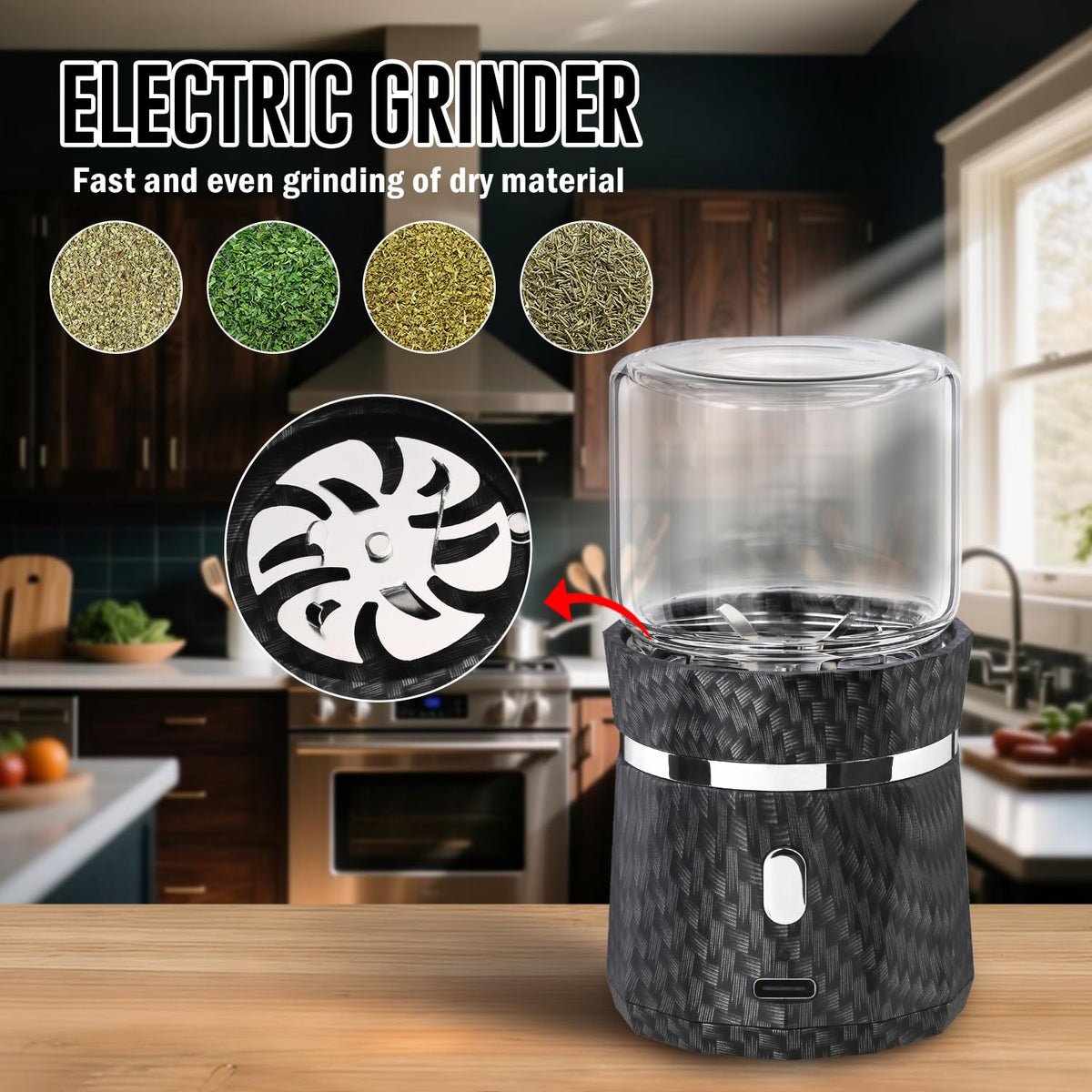 YFTOHI 2x50ml jars for pollen catcher and storage with grinder.