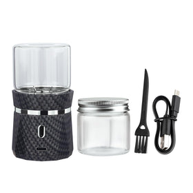 YFTOHI unique electric herb grinder top view with compact design and dual jars.