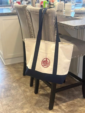YFUG GO Exzma Trader Joes tote with embroidered logo, everyday shopping essential.
