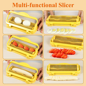 YFYTL egg slicer showing stainless steel wire for uniform egg rounds.