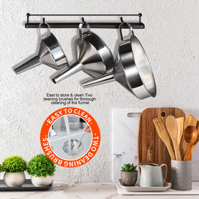 YGDZ kitchen funnels set in use on a busy countertop
