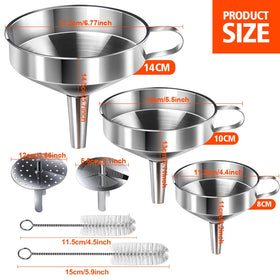 YGDZ medium stainless steel funnel with filter for controlled pouring