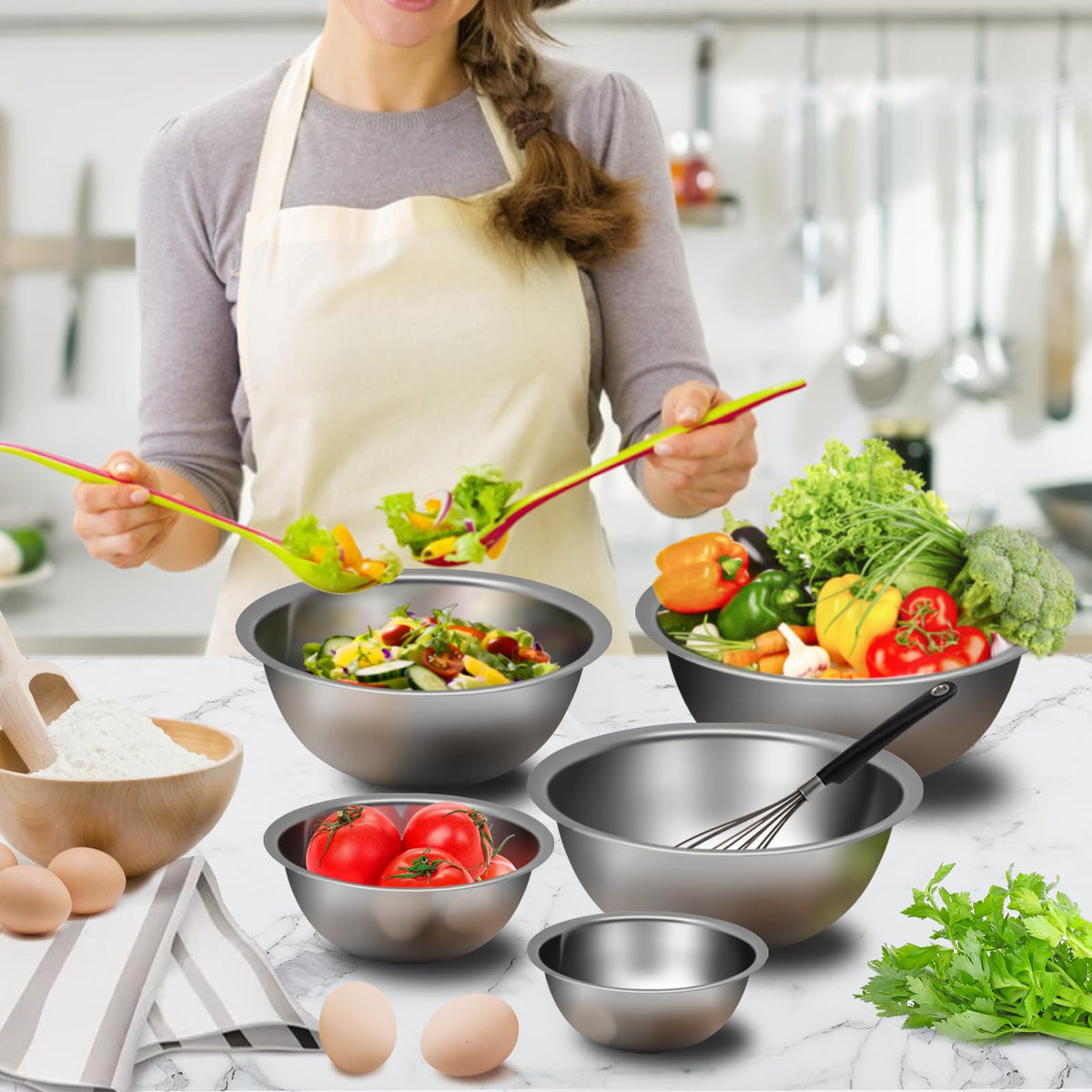 YGFRSTO versatile bowls for mixing, serving, and food prep