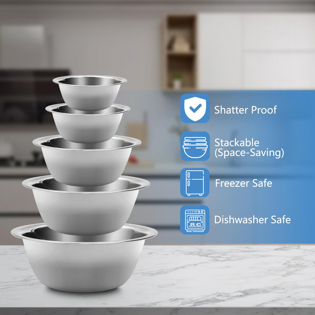YGFRSTO nesting bowls save cabinet space while staying within reach