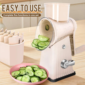 YHBRAK five-blade system supports slicing, shredding, and grinding.