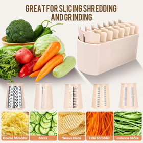 YHBRAK rotary grater in use for efficient shredding and slicing.
