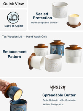 YHOJOY butter keeper cream white for easy spreading