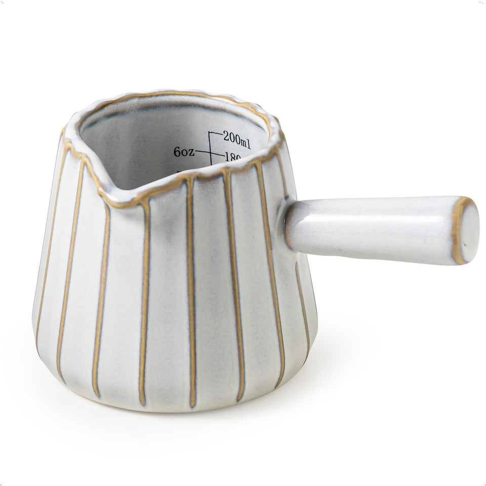 YHOJOY ceramic espresso cups with a sturdy handle for comfortable pouring and control