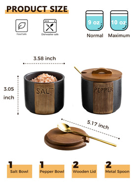 YHOJOY ceramic salt container on countertop adds rustic chic.