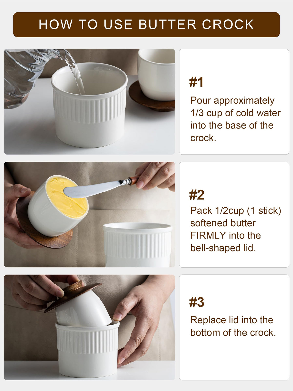 YHOJOY compact butter dish fits on any counter for everyday use