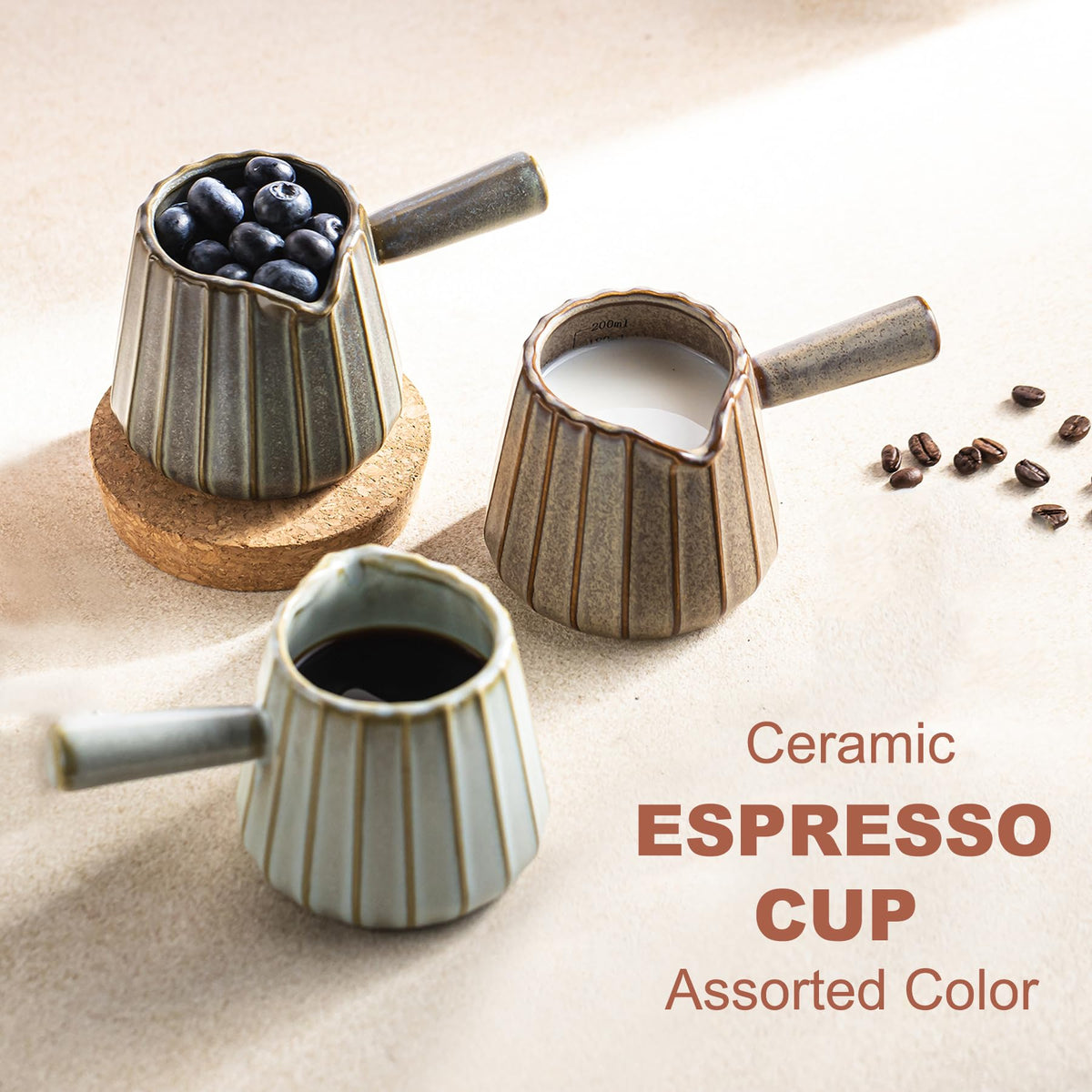 YHOJOY espresso cup with spout enables smooth pouring