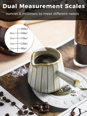 YHOJOY 6 oz espresso measuring cup with dual scales