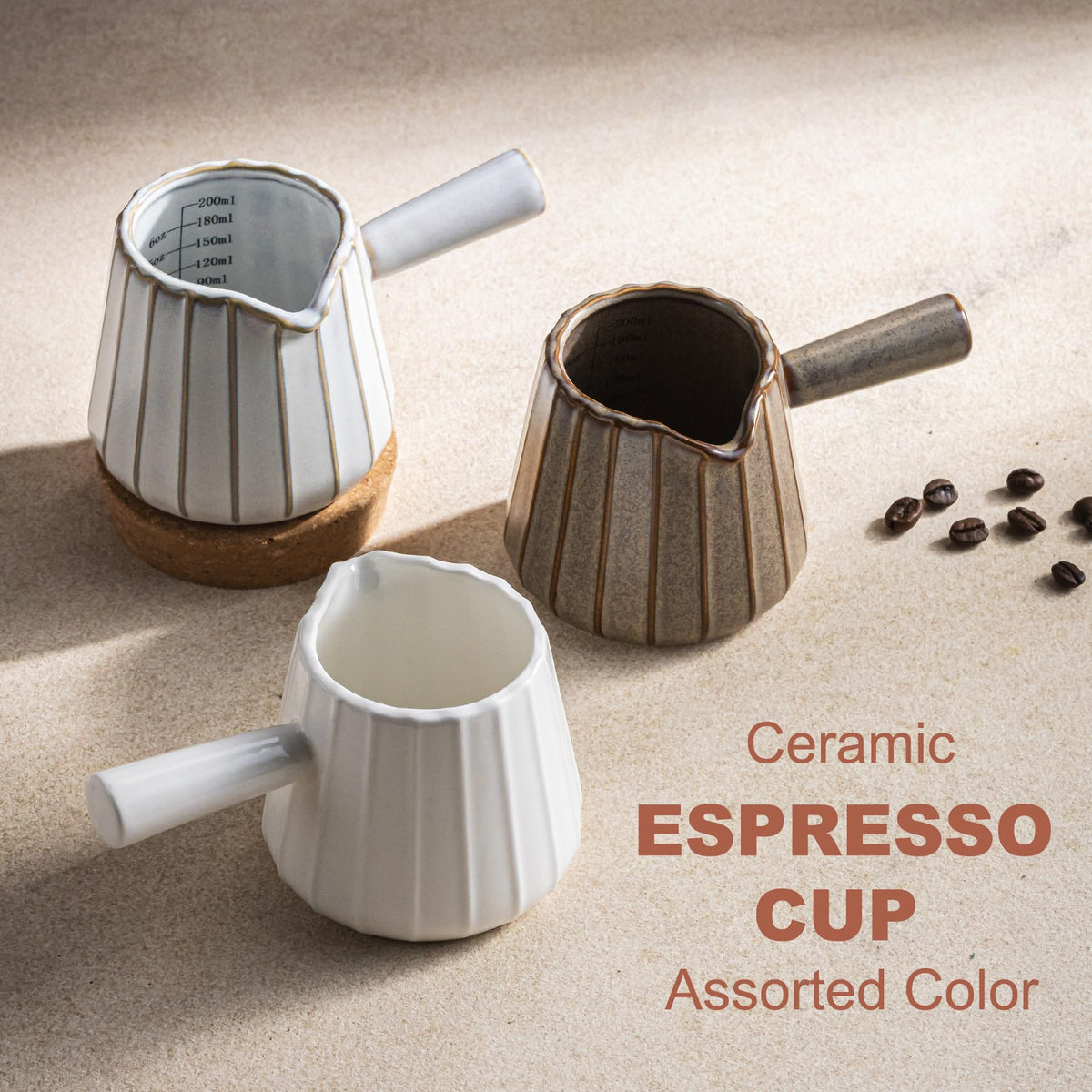 YHOJOY espresso measuring cup shows dual scales for precise portions