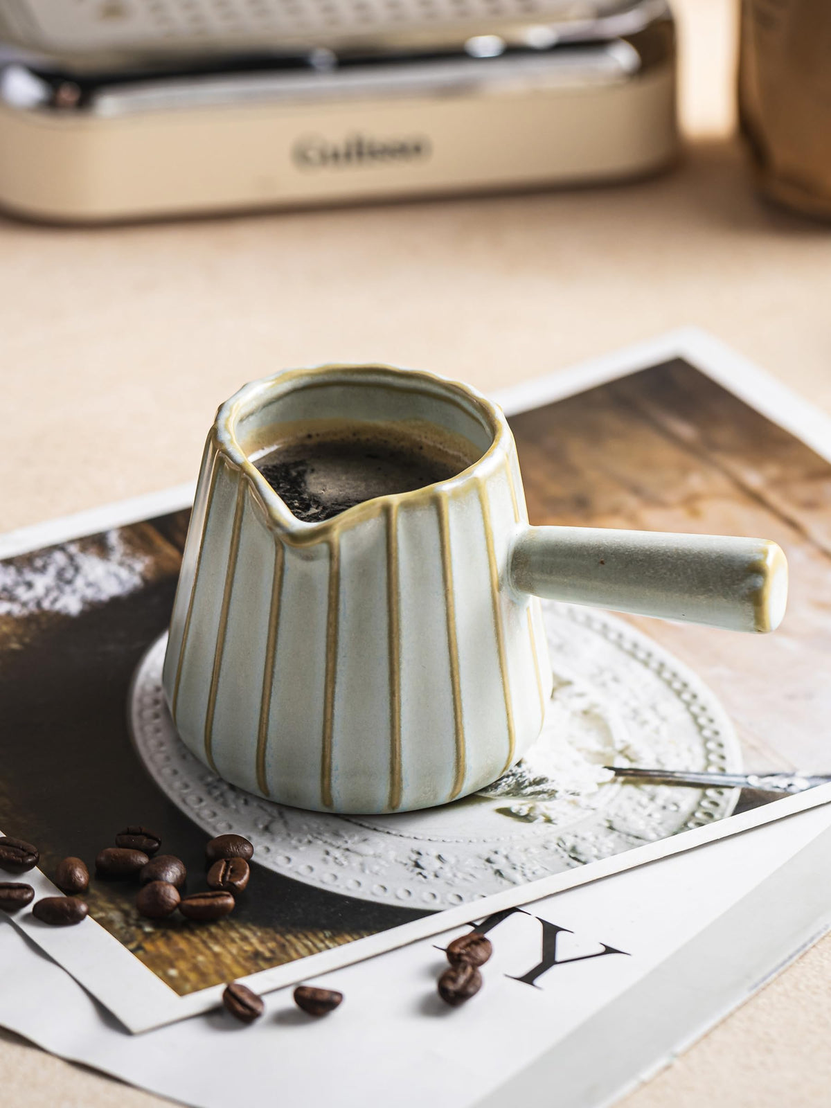 YHOJOY microwave safe ceramic espresso cup for quick reheats