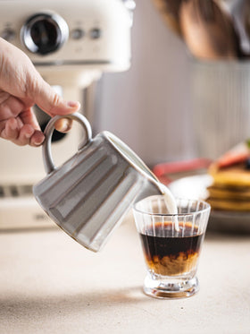 YHOJOY microwave-safe creamer lets warm milk or syrup quickly.