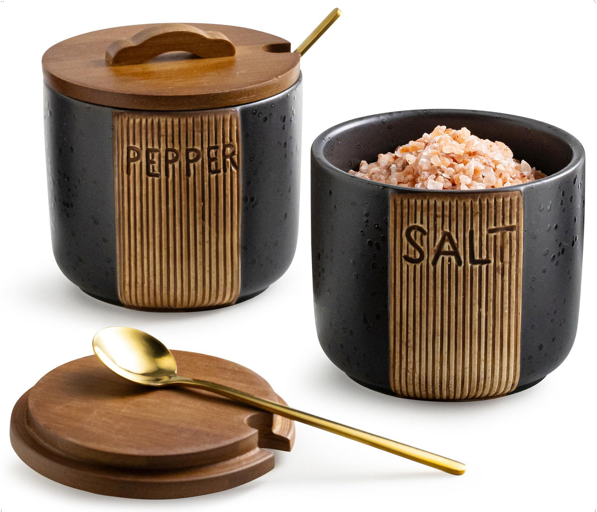 YHOJOY salt pepper bowl lid closeup for quick seasoning access.