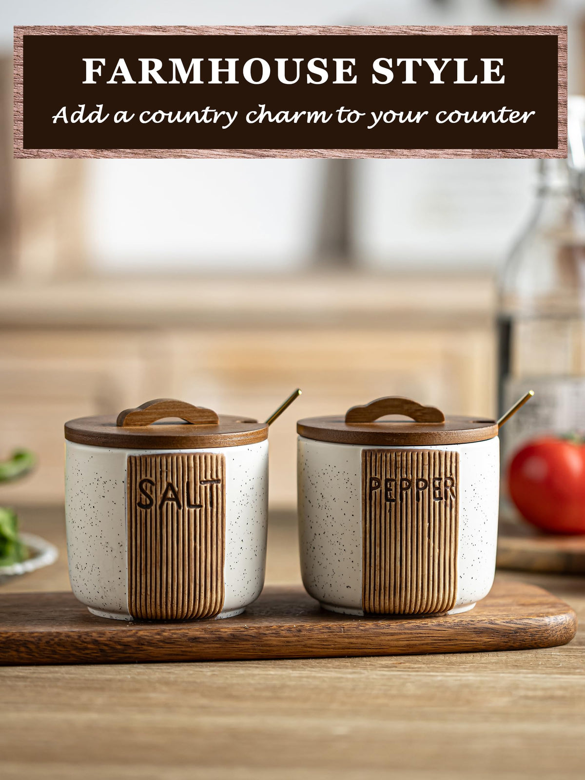 YHOJOY salt and pepper bowl includes two spoons for precise seasoning