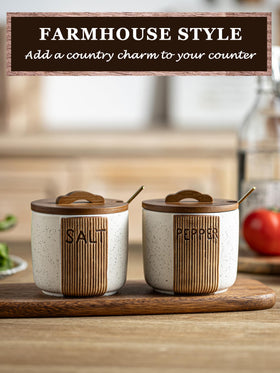 YHOJOY salt and pepper bowl includes two spoons for precise seasoning