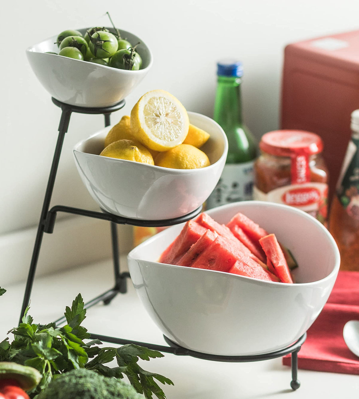 YHOSSEUN polished rim design protects countertops during serving