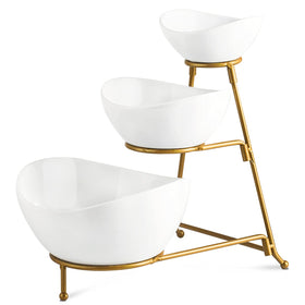 YHOSSEUN 3-tier oval stand displays a chic appetizer display
