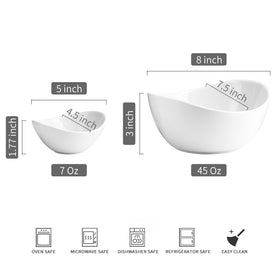 YHOSSEUN ceramic serving bowls provide neat compartments for dips and snacks.
