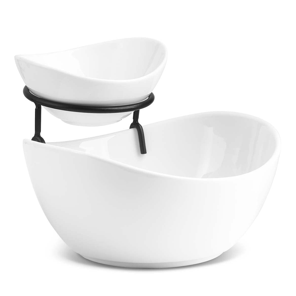 YHOSSEUN chip dip serving set on a tiered stand ideal for party appetizers and presentation.