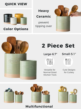 YHOSSEUN 5.1-inch oval utensil holder ideal for spoons and small tools.