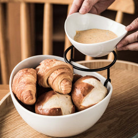 YHOSSEUN party serving set blends durable glaze with easy cleaning benefits.