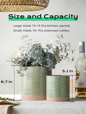 YHOSSEUN sage green glaze adds cozy farmhouse style.
