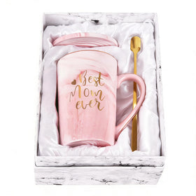 YHRJWN Best Mom Ever mug in pink, 14oz, ideal for morning coffee