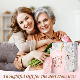 YHRJWN Mother’s Day gift box with mug, spoon, and coaster ready to gift