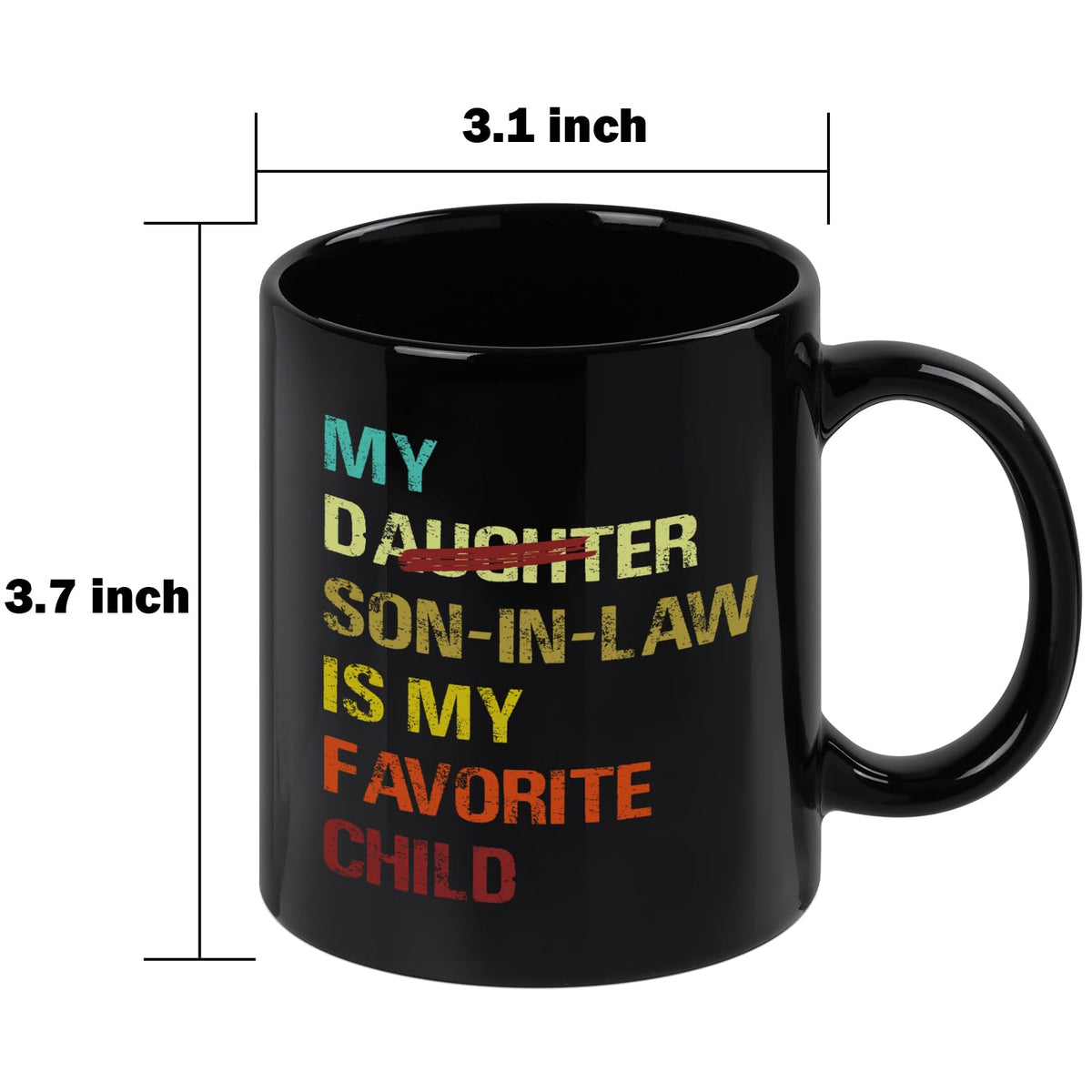 YHRJWN son-in-law mug, dishwasher-safe icon, easy to clean after use.