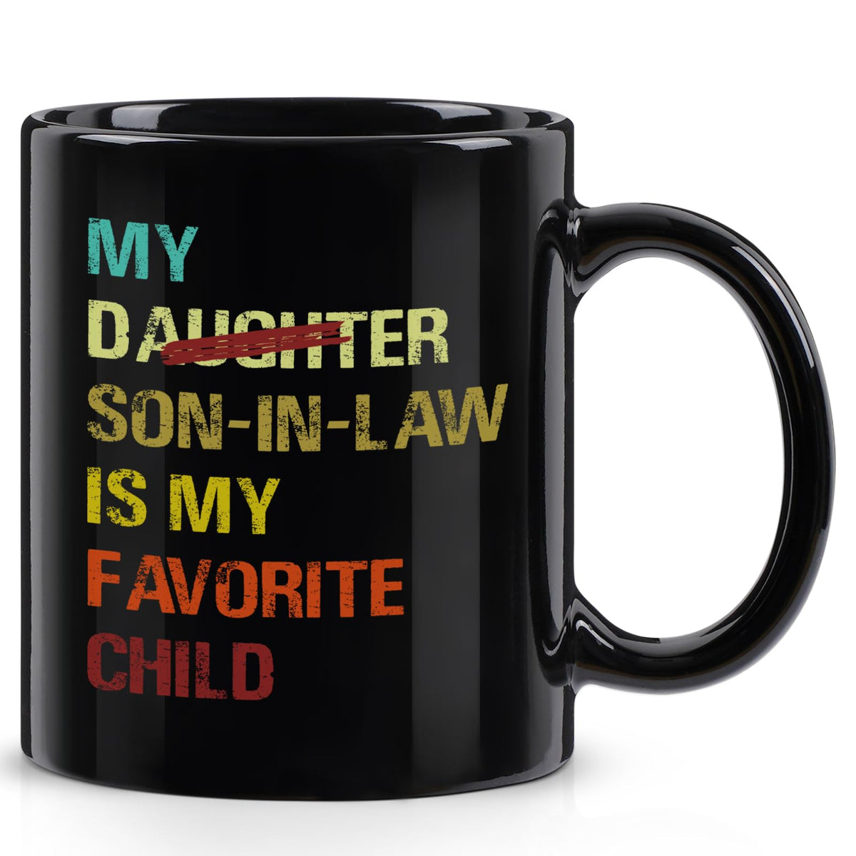 YHRJWN son-in-law mug, front design, ideal gift for birthdays or Mother's Day.