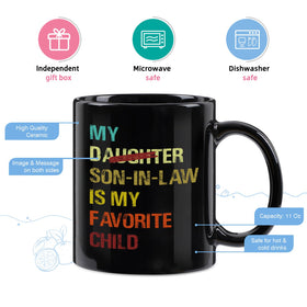 YHRJWN son-in-law mug, in-use coffee moment, warm daily ritual.