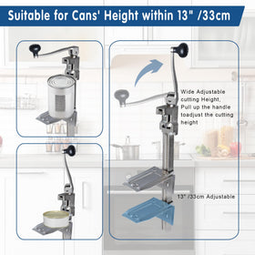 YHUER commercial can opener blade-closeup highlights high-hardness stainless steel cut