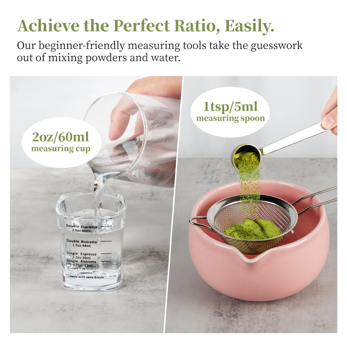 YIBO ceramic holder keeping the bowl and whisk ready between whisking