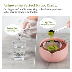 YIBO ceramic holder keeping the bowl and whisk ready between whisking