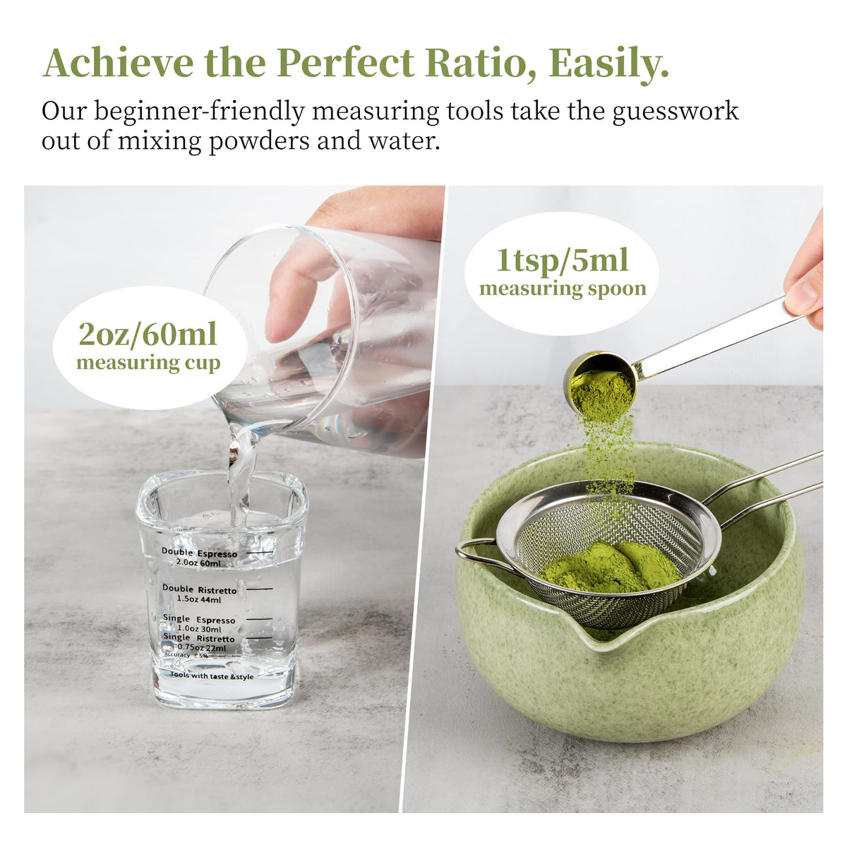 YIBO matcha bowl with eagle-beak spout for clean pours