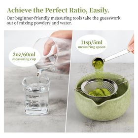 YIBO matcha bowl with eagle-beak spout for clean pours