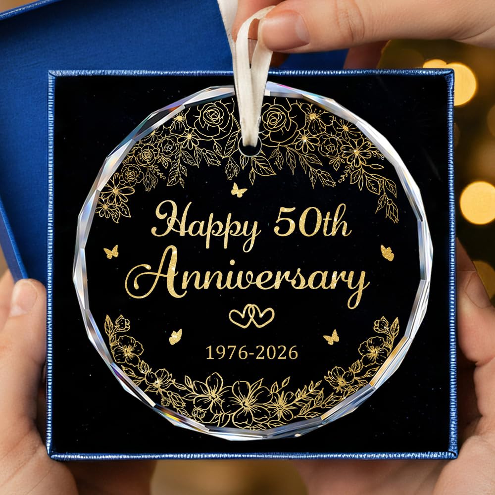 YIDAJI couple keepsake ornament highlighting 50 years of love for mantel display.