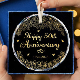 YIDAJI couple keepsake ornament highlighting 50 years of love for mantel display.