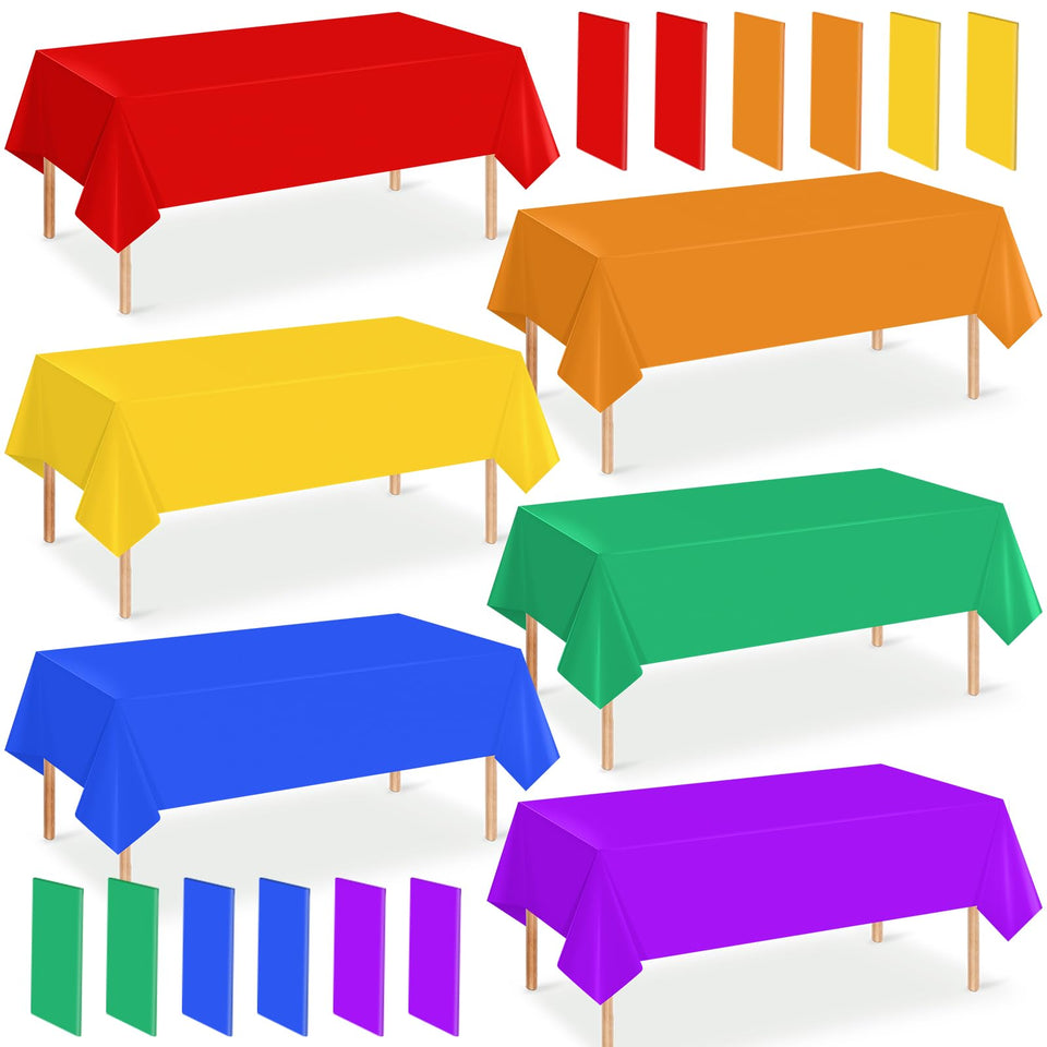 YIDAKO rainbow tablecloth red color for festive birthday parties