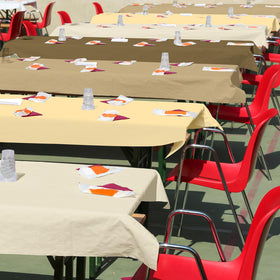 YIDAKO large 54x108 inch rectangle tablecloth fits 8-10 seats.