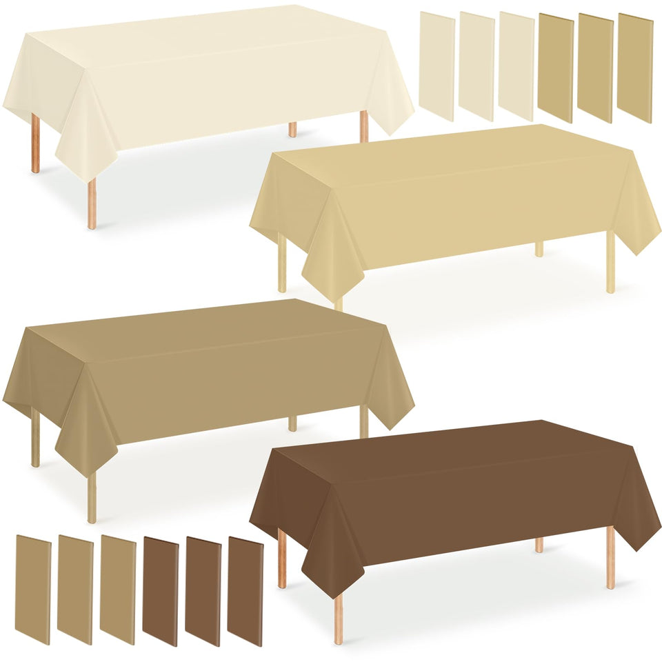 YIDAKO gradient brown tablecloth on a rectangular table for elegant event coverage.